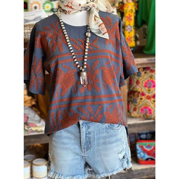Sister Mary Lizette Embroidered Top